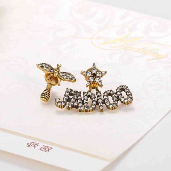 

earrings d's high-end fashion letter, Golden