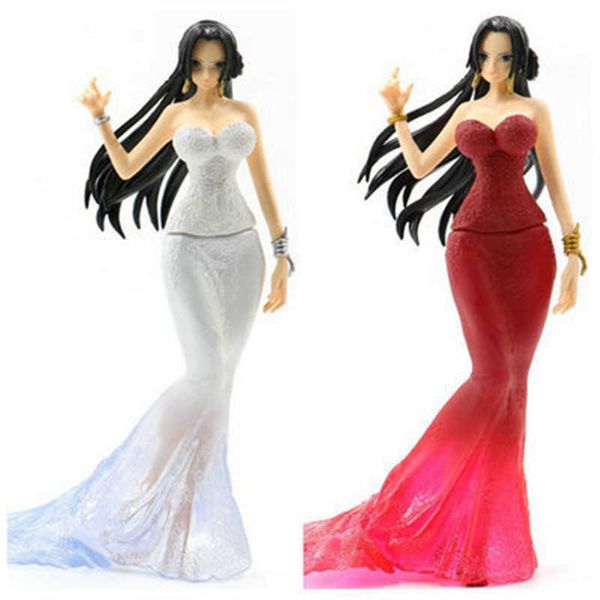 

huiya01 anime one piece figurines dolls collectible 23cm boa hancock pvc action figures wedding dress ver. model for gift toys q0722