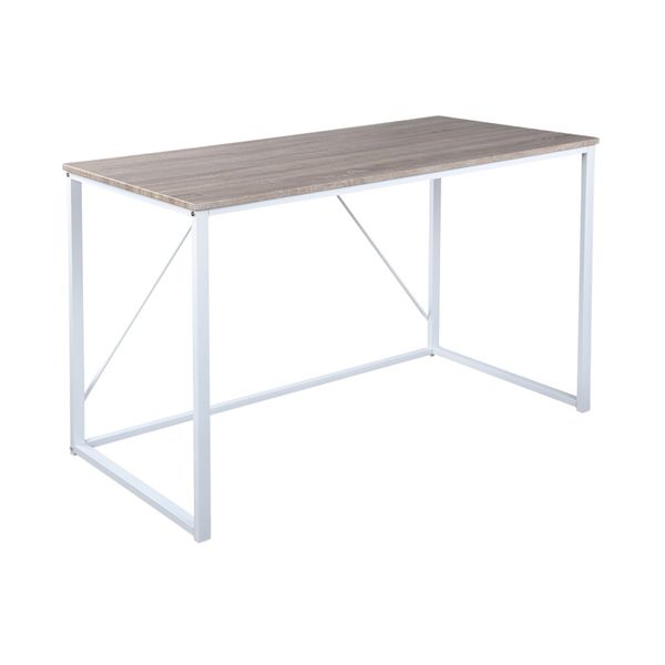 

metal frame home office writing desk oak white
