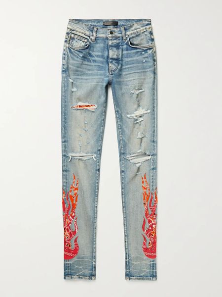 

2022 ripped fashion jeans clothing designer pants light blue mens slim denim straight biker hole hip hop jeans men denims trouser classic pa