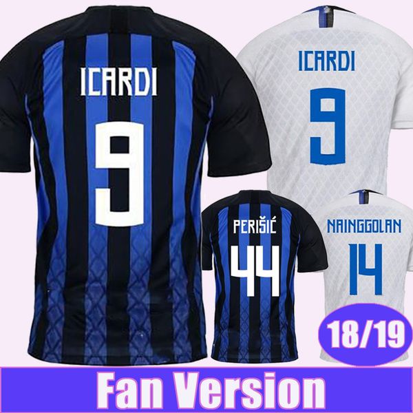 

18 19 icardi perisic soccer jersey brozovic skriniar home away 3rd mens candreva d'ambrosio nainggolan lautaro football shirts, Black;yellow