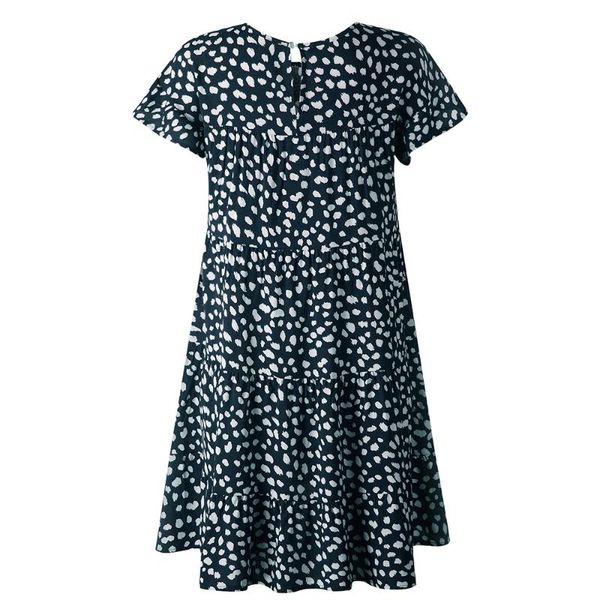 

casual dresses nedeins summer dress women elegant flower short-sleeved leopard mini short sundress 2022 black dresse for, Black;gray