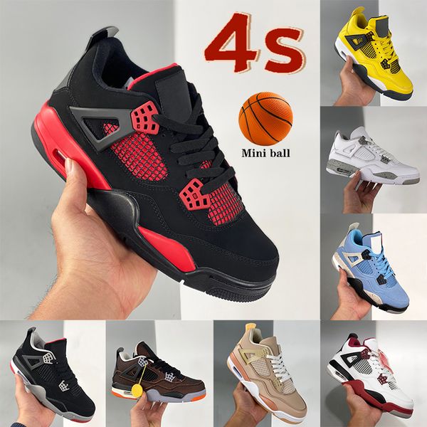 

4 4s men basketball shoes red thunder black cat university blue white oreo fire red tour yellow shimmer mens women sneakers trainers