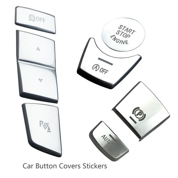 

chrome car button covers stickers car interior accessories for bmw f10 f07 f06 f20 f30 f32 f01 f02 f25 f26 car styling decors