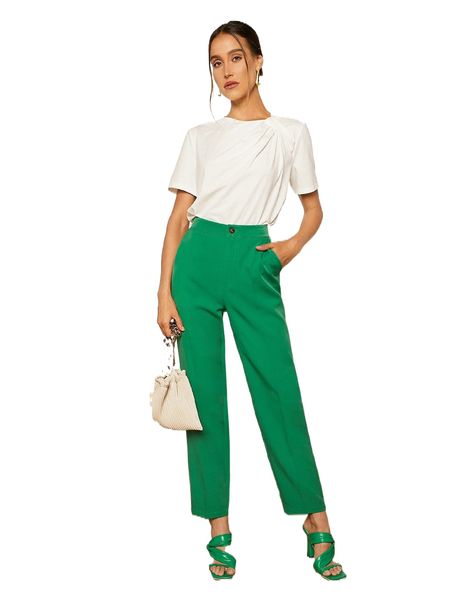 

ruched solid tee 17mt#, White