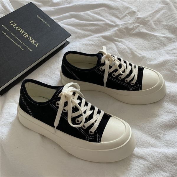 

sneakers women's sports shoes lolita platform vintage casual footwear round head tennis japanese boots female 220817, Black;white