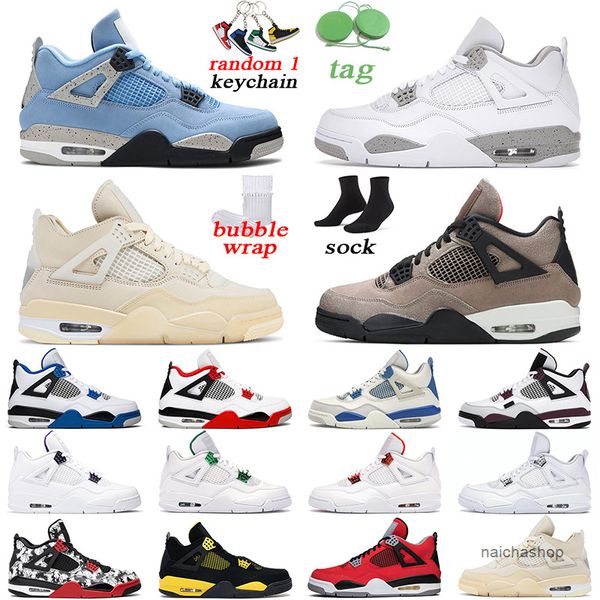 

4s men women basketball shoes black cat university blue fire red white oreo jumpman 4 taupe haze mens trainer sports sneakers