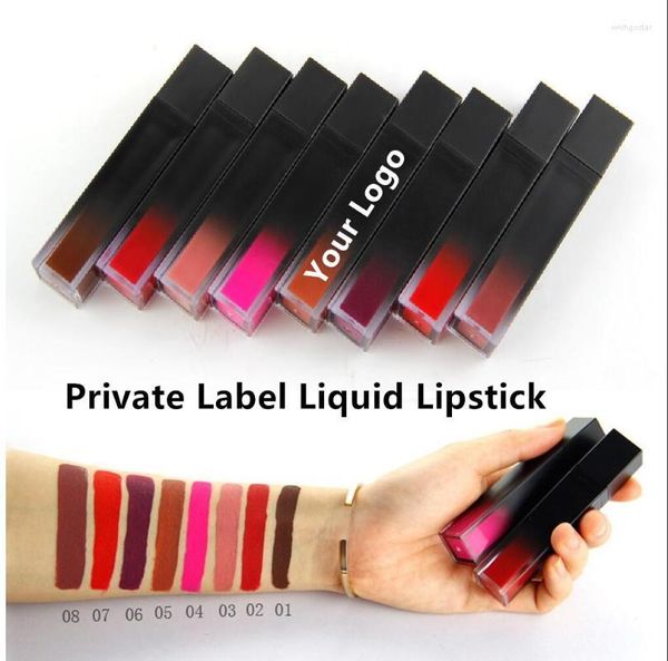 Lip Gloss 100pcs rótulo privada batom fostick impermeável logotipo personalizado maquiagem por atacado líquido OEM de longa duração CosmeticsLip Wish22