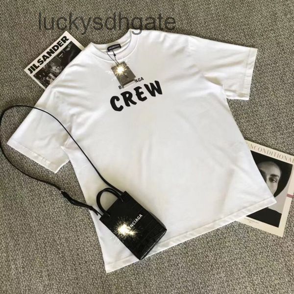 

designer bal t shirt and shirts bajia 2022 summer tide brand wheat spike bb letter short sleeve t-shirt men's loose os cotton half wome, White