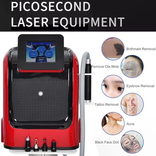 Novo portátil pequeno q comutado nd yag laser 532nm 755nm 1064nm a laser escuro Tattoo Remoção Preço da pele Máquina de beleza facial de clareamento