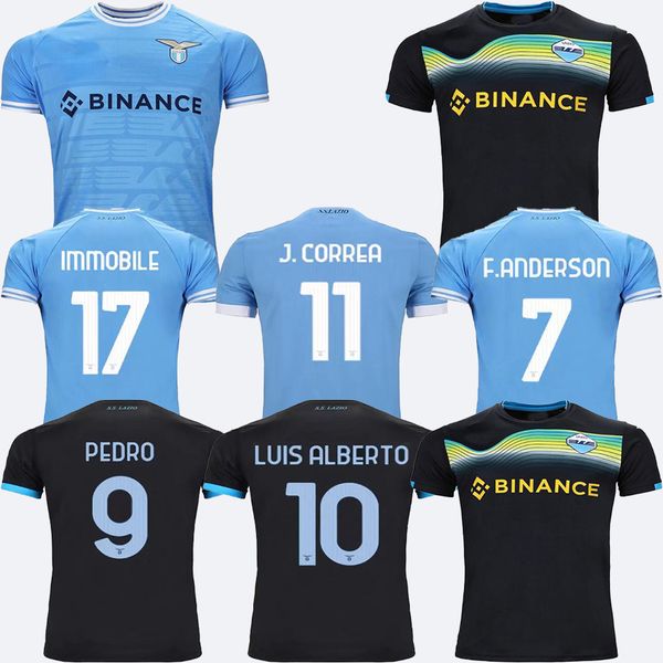 

22 23 lazio soccer jersey romagnoli 2022 2023 lazio anniversary football shirt pedro luis alberto immobile sergej men kids kits maillot magl, Black;yellow