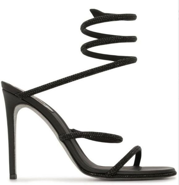 

caovilla cleo open rene toe sandals crystal embellished spiral snake tail sandals twining rhinestone sandal women silver black