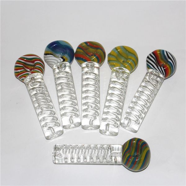 Pipa a mano in vetro con glicerina liquida Pipa per tabacco Pyrex Cucchiaio colorato Mini Pyrex Pot Bubbler Labsheady