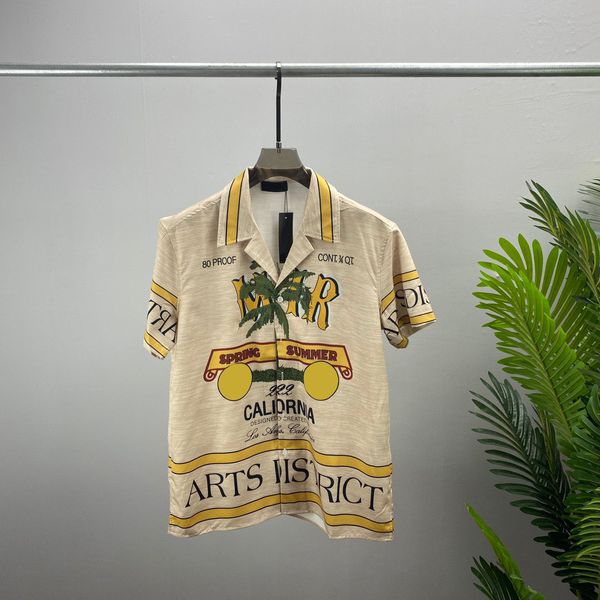 T-shirt da uomo Girocollo ricamato e stampato stile polare abbigliamento estivo con puro cotone da strada wr34