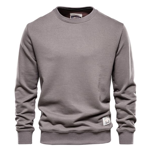 

aiopeson streetwear cotton men's sweatshirt casual solid color long sleeve spring sweatshirt men quality classic mens clothes 210924, Black