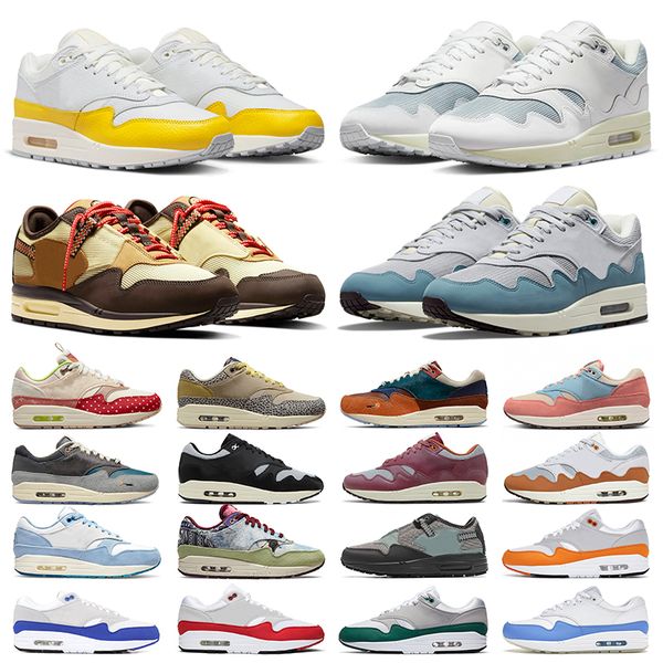

1 patta men women running shoes white black monarch noise aqua baroque brow tour yellow light madder root 1s trainers sports sneakers joggin