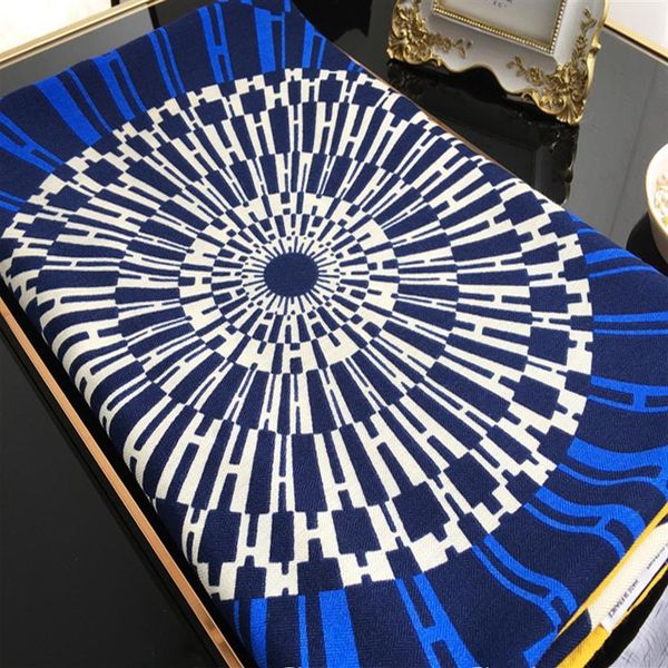 

h letter print silk cashmere shawl scarfs designer large silk scarf hand rolled edges scarf stole blanket 130cm286v, Blue;gray