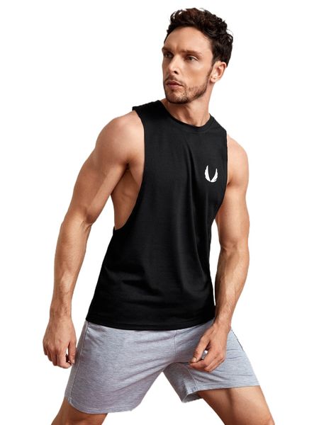 

men graphic print sports tank i6ui#, White;black