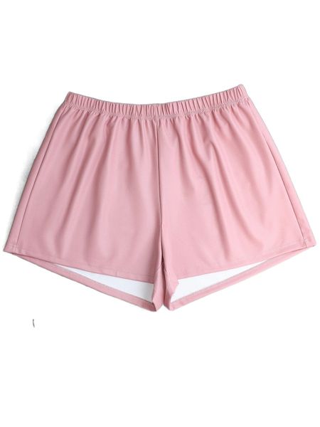 

plus high waist pu shorts q7l2#, Black