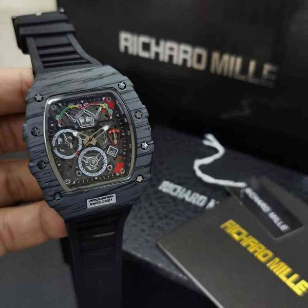 Superclone Richar Millers orologio automatico da uomo cronografo Orologio di lusso Superclone Data Orologi di lusso da uomo Meccanico Richa Mill Mclaren Chrono Rubber Va PC