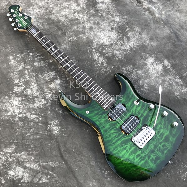 Jade transparente Green Music Man Jp6 Guitarra Elétrica Top Quality John Petrucci Assinatura Musicman 6 Cordas Custom Guitarra Bolt no pescoço