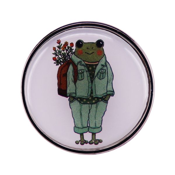 

mr. froggg backpack pin brooch casual art badge fashion jewelry decor, Blue