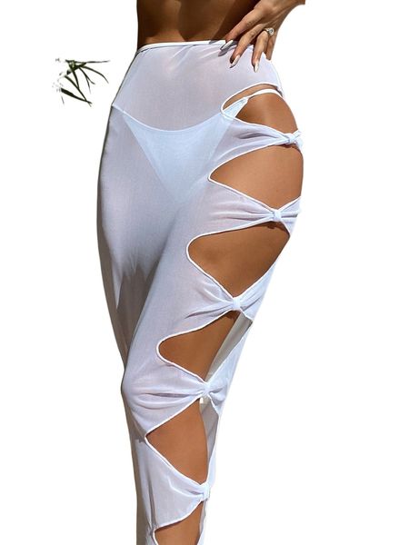 

cut out cover up skirt f0ll#, White;black