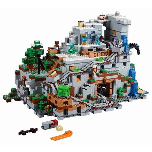 

building blocks my worlds mountain cave 2688pcs bricks toys children birthdays gift2727