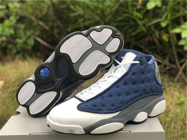 

brand shoes 13 flint grey-white-university blue gigi 13s 3m reflective real fiber men outdoor outdoors sneakers