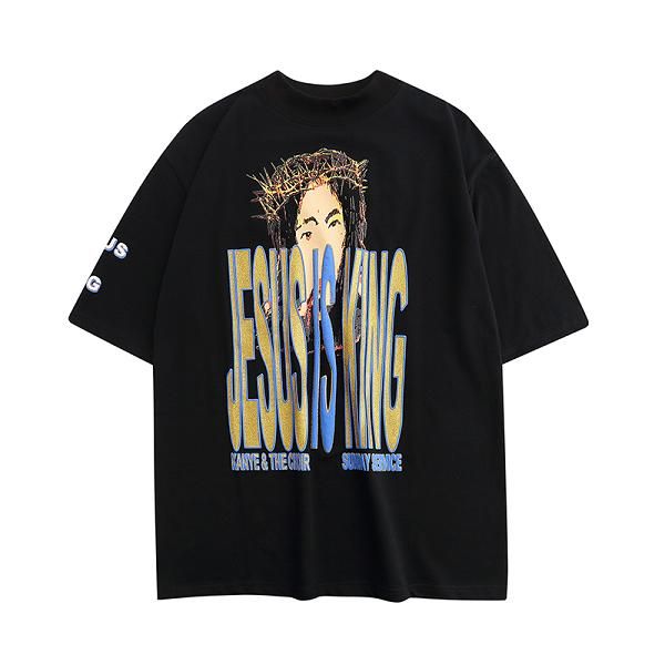 

22ss 1 large print cotton t shirt men women summer tee, White;black