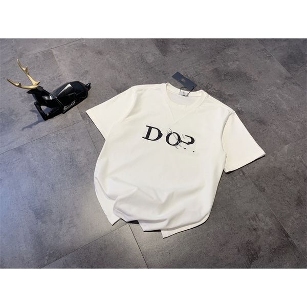 

summer explosion 21 summer fashion do pin letter embroidery short sleeve t-shirt round neck loose casual, White