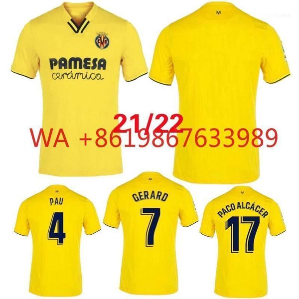 Herren T-Shirts 2022 Villarreal CF S.CAZORLA Fußball 21 22 GERARO CHUKWUEZE Auswärtstrikot PACO ALCACER MOI GOMEZ Hemden