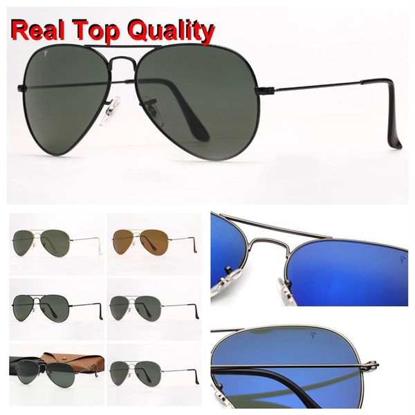 

pilot fashion sunglasses womens mens sun glass polarized men women eyeglasses des lunettes de soleil with leather case and red sti294a, White;black