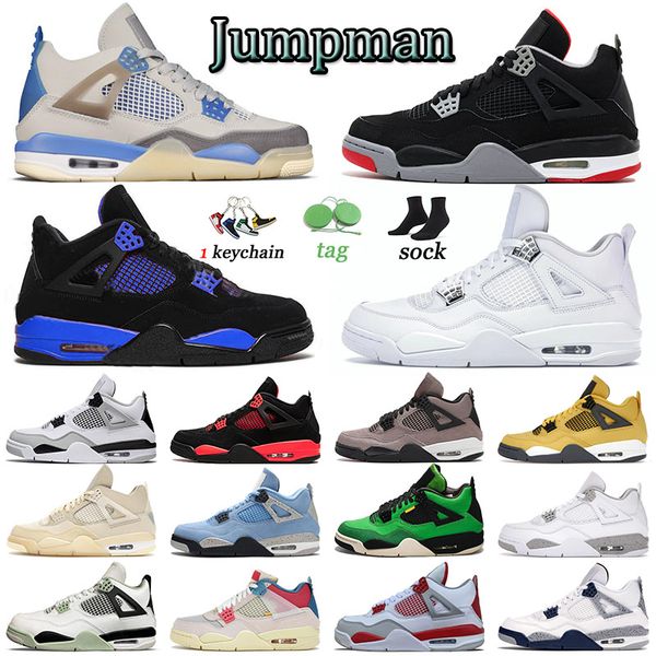 

men trainers 4 basketballs shoes big size 47 jumpman military black royal white oreo midnight navy infrared women 4s sneakers sports red thu, White;red