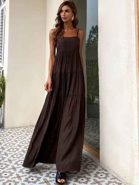 

missord backless solid cami maxi dress m9bi#, Black;gray