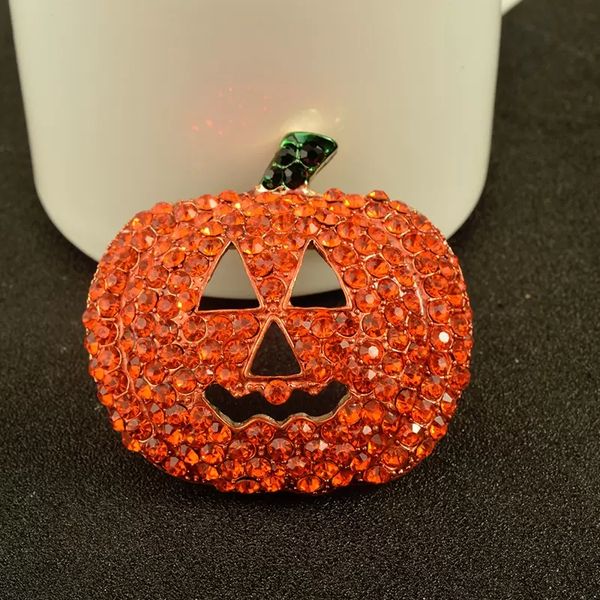 

brooches pins fashion orange rhinestone pumpkin mask gold plated brooches christmas & halloween gift jewelry, Gray
