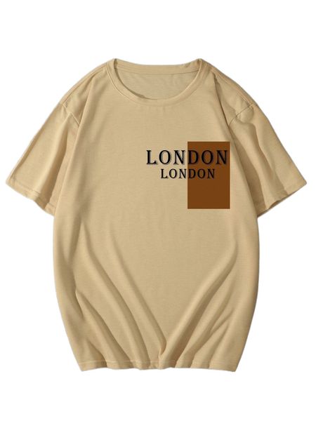 

men letter graphic contrast panel tee k7fx#, White;black