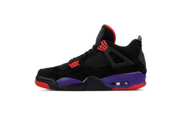 

mens shoes jumpman 4 iv 4s og raptors retro basketball shoe sports sneakers color black university red court purple colorway size 36-47.5