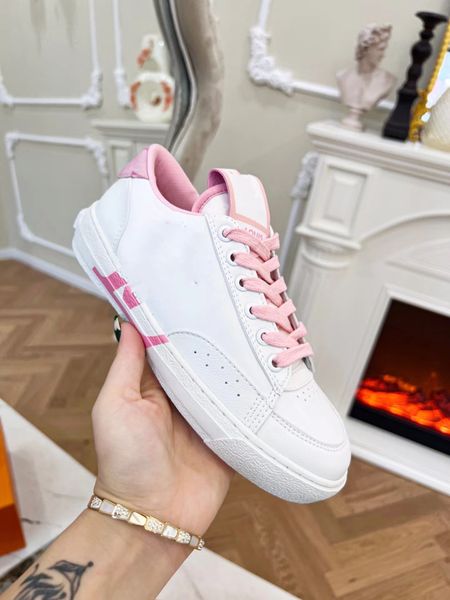 

new r mens causal shoes fashion woman leather lace up platform sole sneakers white men women 0502, Black