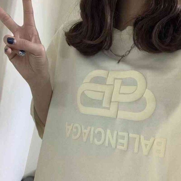 

2022 designer bal t shirt lock foam printing couple leisure, White;black