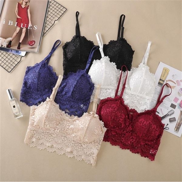 Love Beauty By Wireless Women Bra Copo completo Sexy Lace Push Up Bra para Mulheres Plus Size Bralette Soft T200609