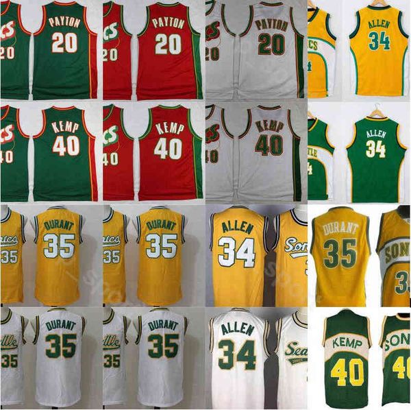 

2020 men vintage sport jersey 20 34 35 40 green red white yellow stitched wholesale drop shipping, Black