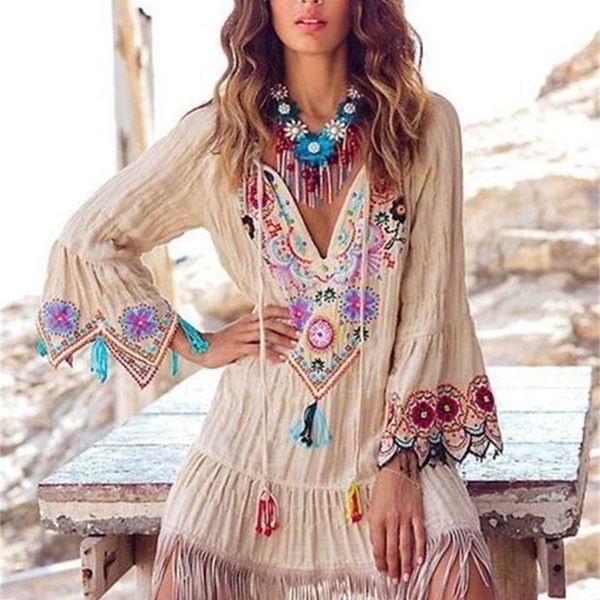 

autumn winter womens wear stitching liusu embroidered dress bell sleeve belt and deep v shirt y200805, Black;pink