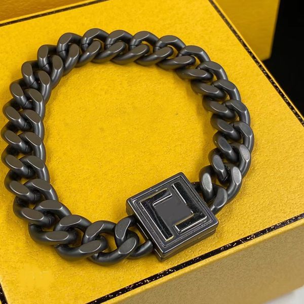 

europe and the united states hip hop cuba link chain bracelet black heavy industry designer bracelet unisex