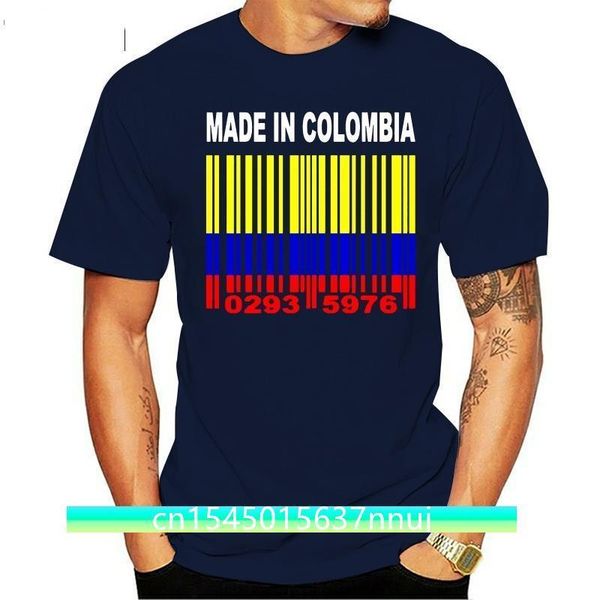

made in colombia colombian national flag custom barcode numbers tshirt y81 220702, White;black