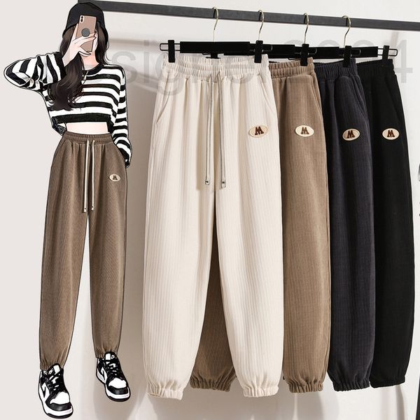 

women's pants & capris designer large women's clothing autumn new chenille legged harun radish pants grandma versatile comfortable, Black;white