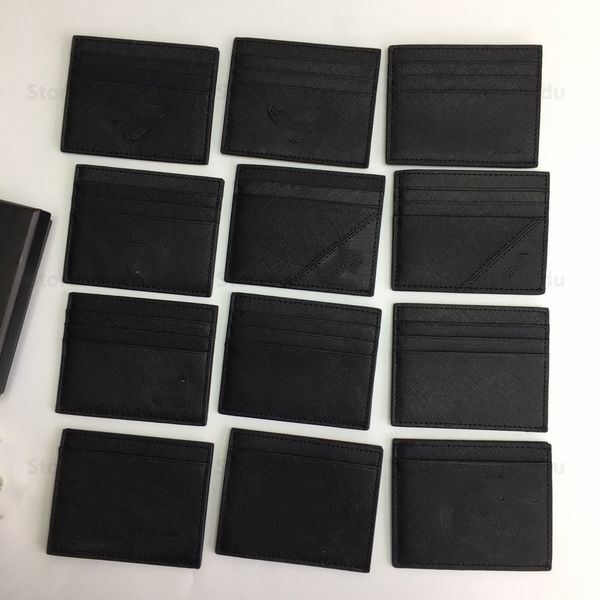 

designer cardholder luxury mens card holder womens six cards slots holders men wallets coin purse unmistakable texture saffiano leather meta, Brown;gray