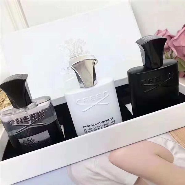 

new creed parfum perfume 3 pcs sets aventus tweed silver mountain water fragrance long lasting time cologne 30ml 3306s