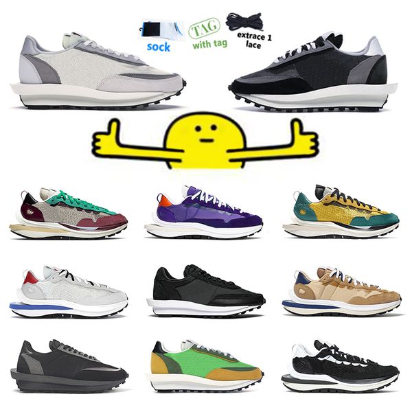 

new 2022 daybreak ldv waffle running shoes man and woman black nylon sesame blue void multi iris noir pine green sail summit white