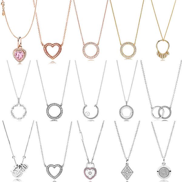

100% 925 sterling silver pan model charm female heart valentine's day heart-shaped necklace fashion jewelry